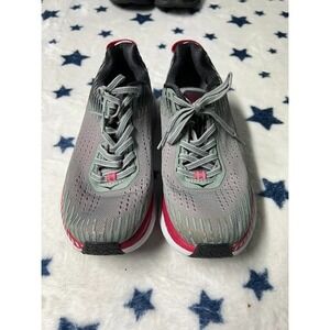Hoka One One Women's Running Shoes Size 6.5 Gray/Red Lightweight Cushioned